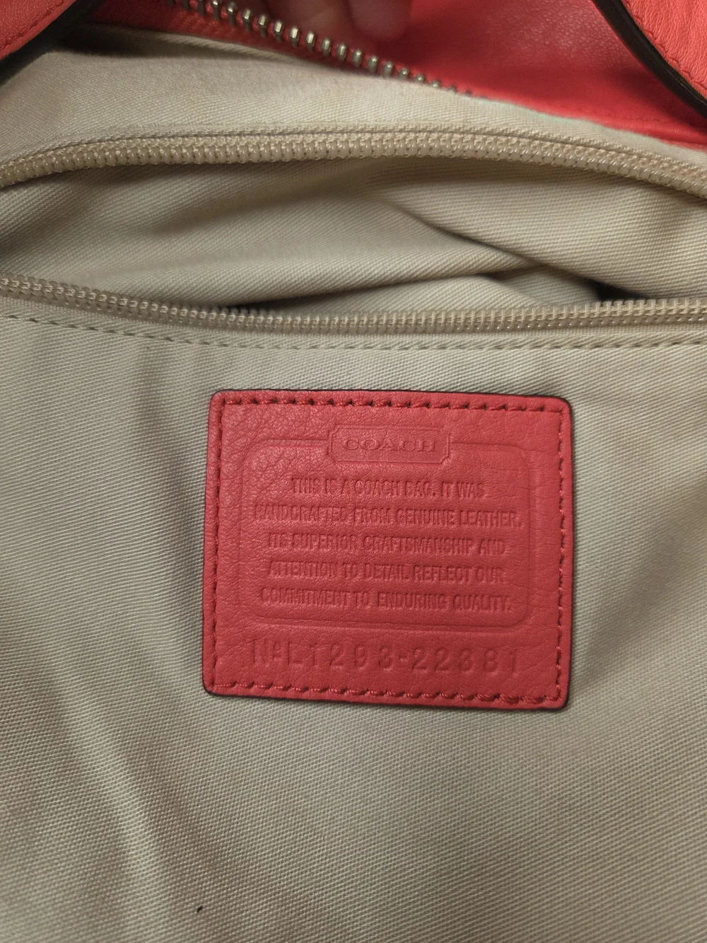 Coach Leather Shoulder Bag with Front Turnlock Pocket-Coral Color 2012